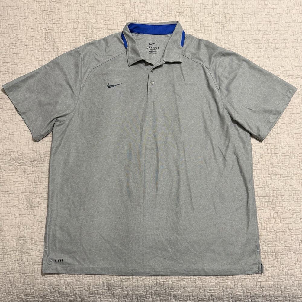 Nike Dri-Fit Polo Shirt Gray 618974 Men's XXL